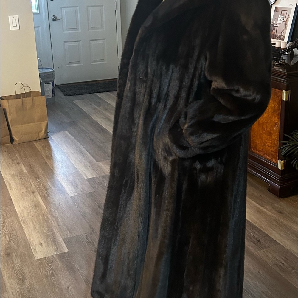 Elegant Black Faux Fur Coat